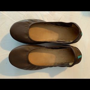 Brown Tieks ballet flats, size 9